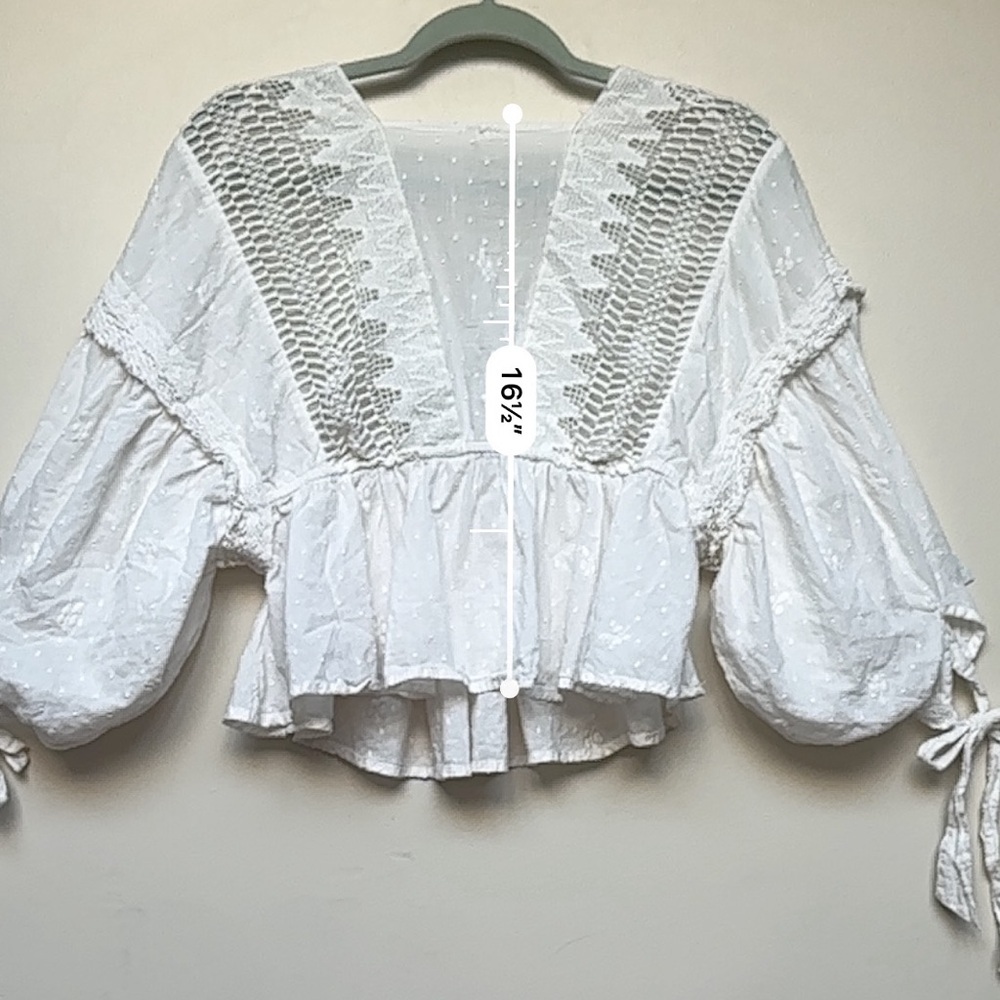Free People Drive You Mad Blouse in Ivory Size X-Small - Picture 12 of 14